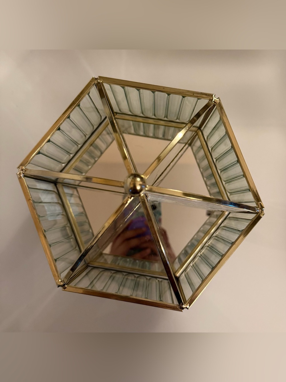 Spinning Mirrored Glass Cosmetic Organizer